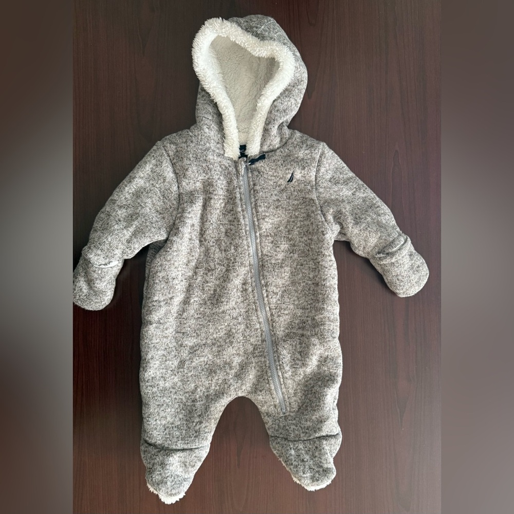 Nautica Sherpa-Lined Knit Bunting Suit (Size 0–3M)